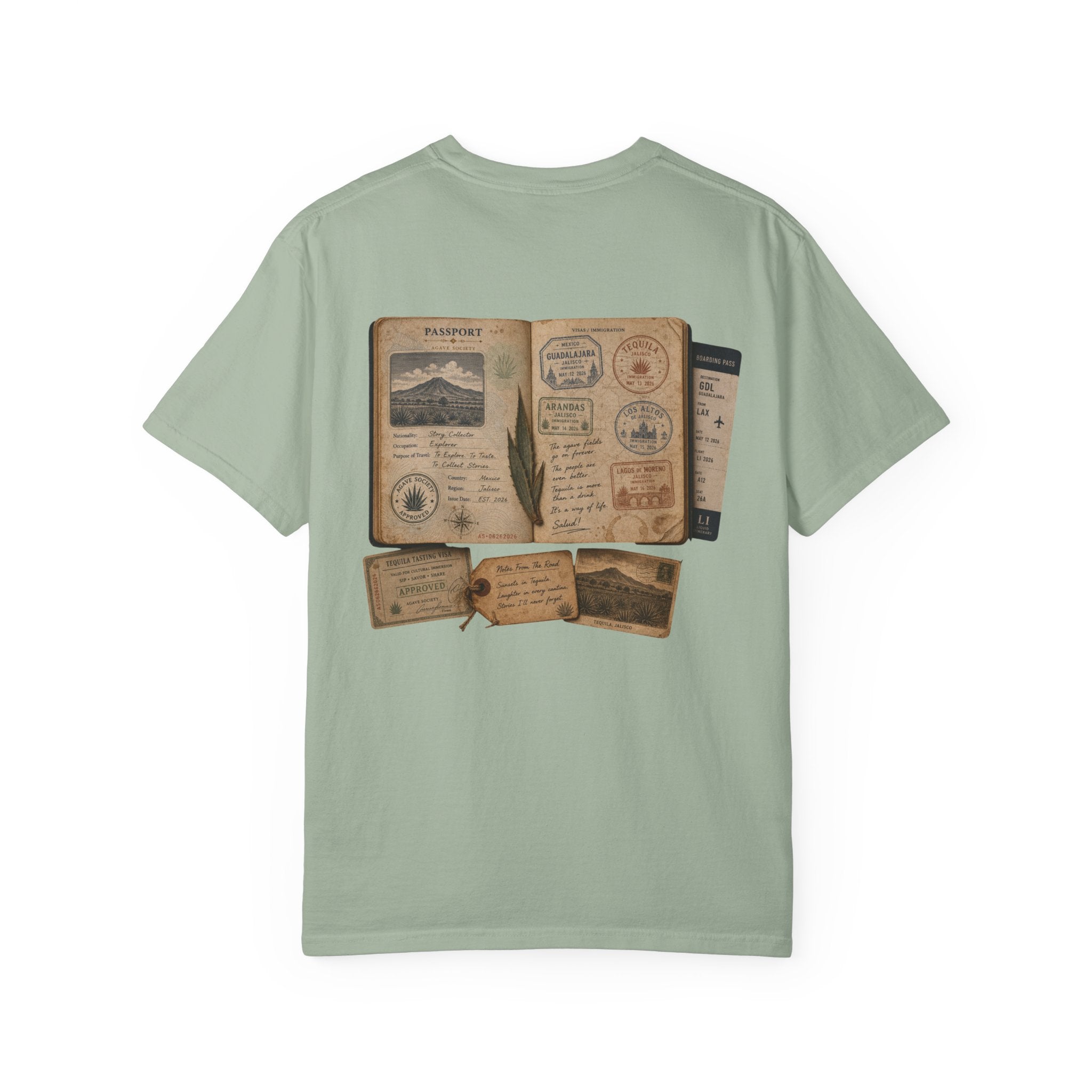 Tequila Passport Graphic T-Shirt — Vintage Adventure Journal Tee