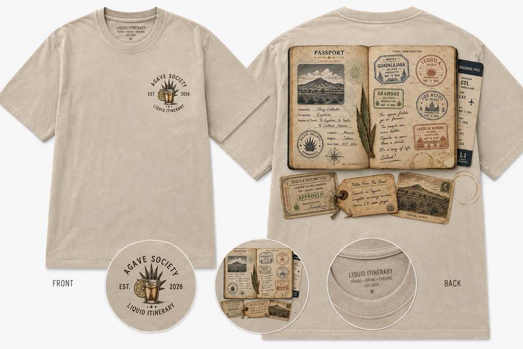 Tequila Passport Graphic T-Shirt — Vintage Adventure Journal Tee