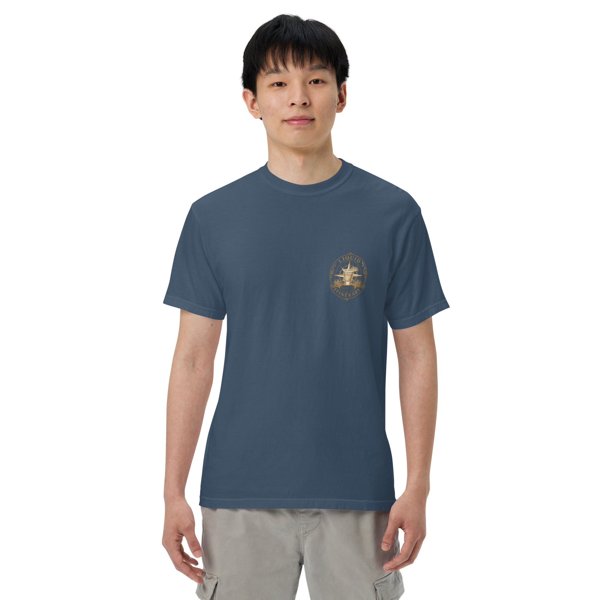 Hacienda Jalisco Crest Series tequila T-shirt front with Agave Society left chest badge in Midnight