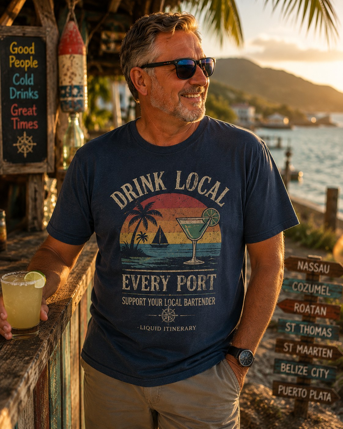 Official Cruise Port Challenge shirt worn portside